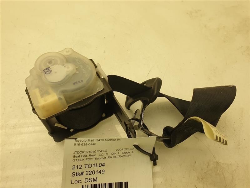2004 TOYOTA CELICA GT PASSENGER SIDE REAR SEATBELT ASSEMBLY