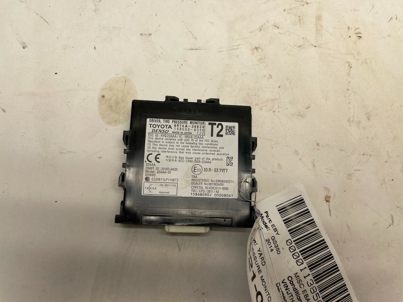 2014-2019 LEXUS GS350 TPMS TIRE PRESSURE MONITOR COMPUTER MODULE OEM 8976A-30030