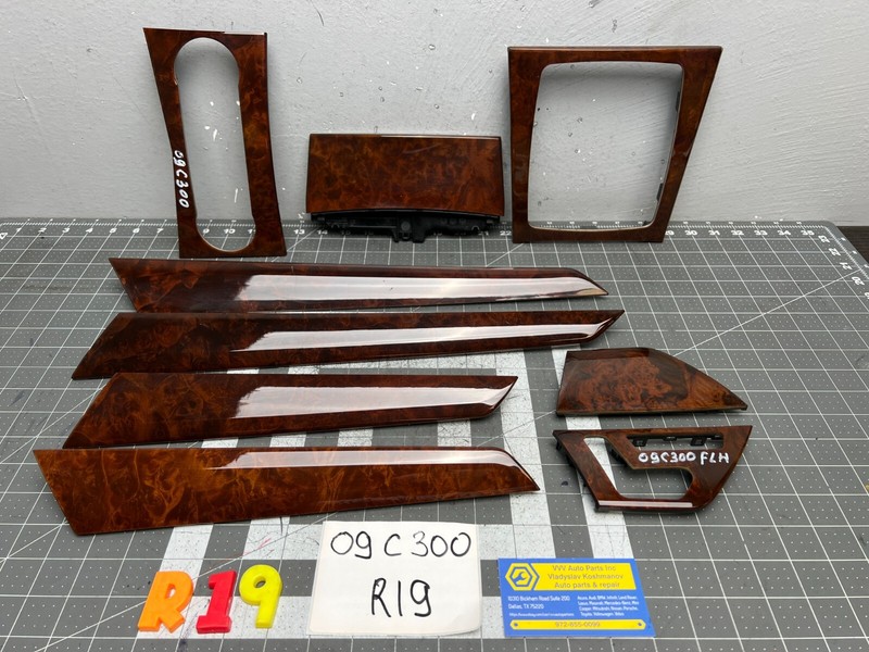 08-11 Mercedes W204 DOORS SHIFTER ASHTRAY & CLIMATE CONTROL WOOD TRIM OEM