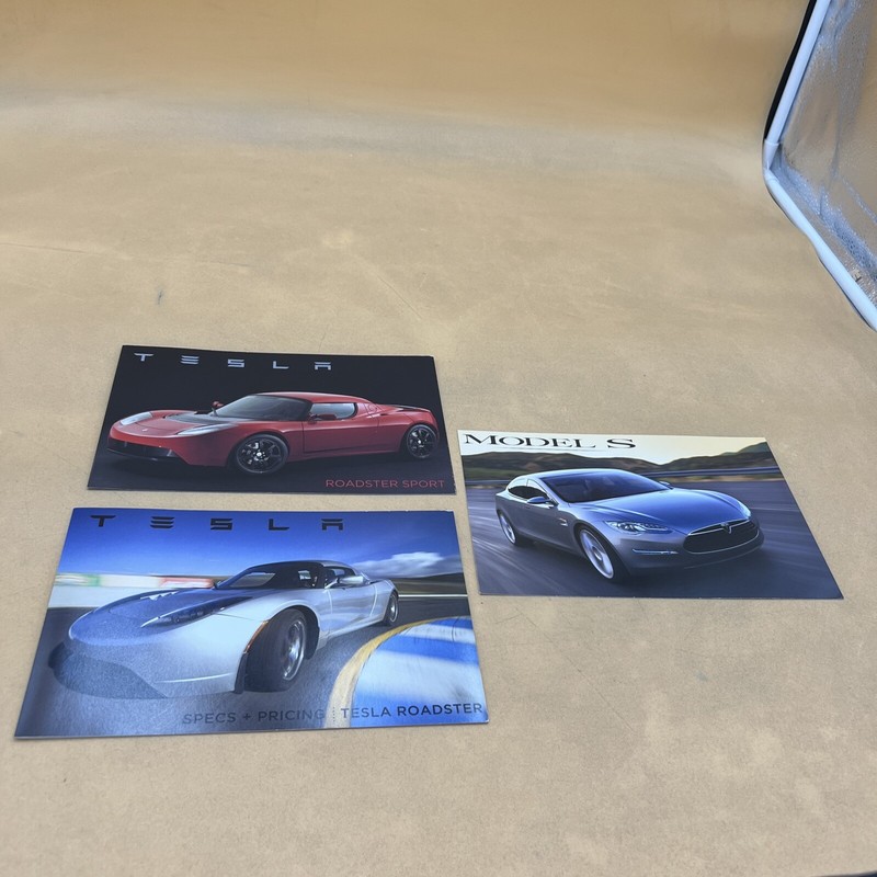 2009 TESLA ROADSTER SPORT MODEL S SPECS AND PRICING + SALES BROCHURE CARD SET