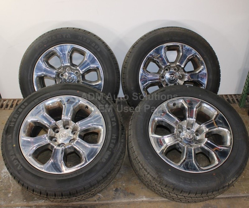 2019-2024 RAM 1500 5th GEN CHROME WHEELS AND TIRES SET OF 4 (275/55 R20) OEM