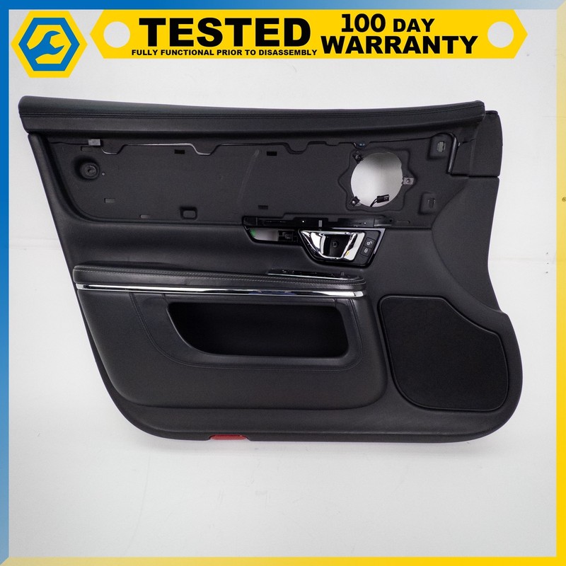 10-18 JAGUAR XJL LWB FRONT LEFT SIDE INTERIOR DOOR PANEL TRIM BLACK OEM