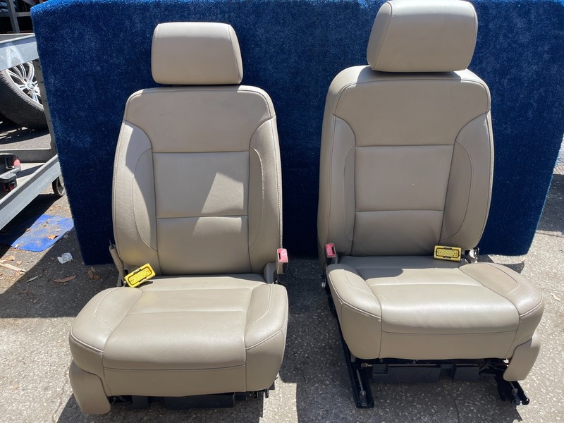2014-2018 GMC Sierra 1500 SLT Double Cab Leather Seats Set Front Rear Tan OEM