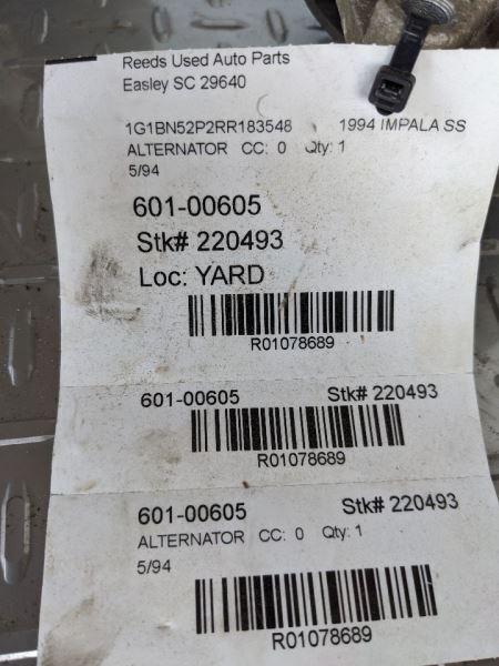 Alternator ID 10479954 Fits 91-94 PARK AVENUE 1078689