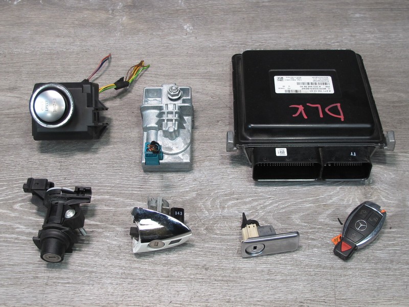 2012-2015 MERCEDES R172 SLK250 ECU ECM TCM IGNITION GLOVE DOOR LOCK KEY SET