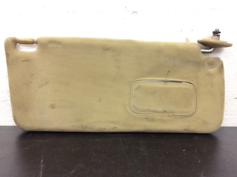 93-95 Honda Civic EX 2D Right Sun Visor Tan Vinyl/Fabric Mirror OEM