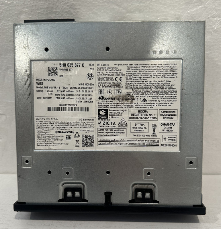 2024 VW ATLAS OEM GPS/RADIO CONTROL MODULE PART# 5H0-035-877-C