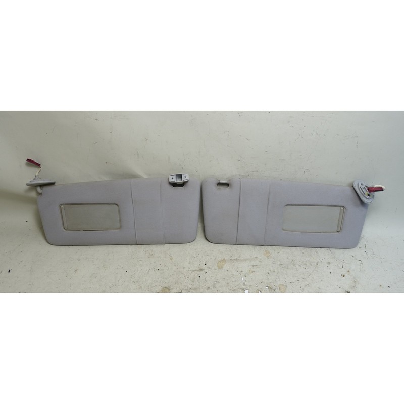 1998-2003 BMW E39 E38 5/7-Series Sun Visor Pair Grey Cloth Mirrors OEM