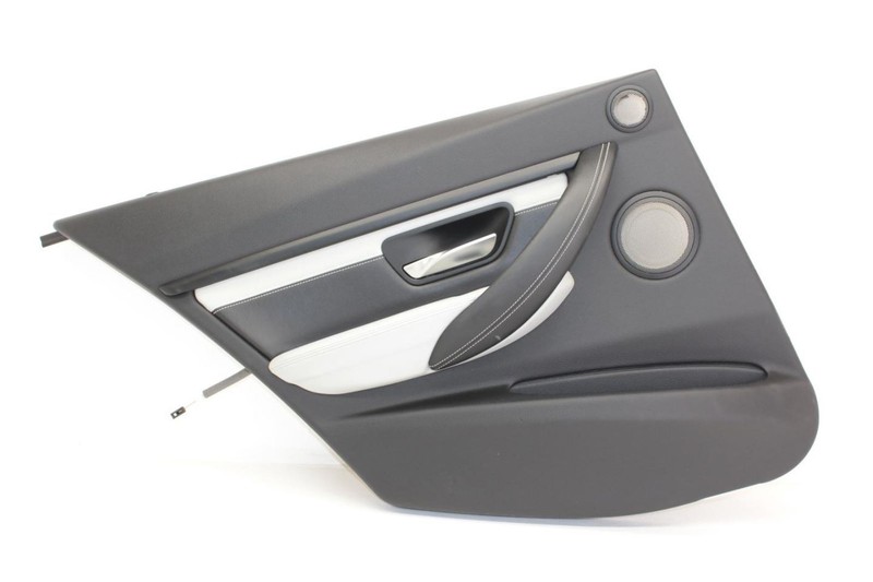 15-17 BMW M3 3.0L Twin Turbo Driver Left Rear White and Black Door Trim Panel