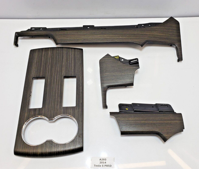 ✅ 12-20 OEM Tesla Model S Front Right Left Dashboard Vent Wood Black SET