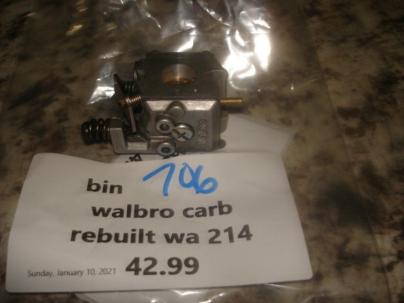 Walbro wa214 wa 214 carburetor carb Rebuiltchainsaw part only bin 706