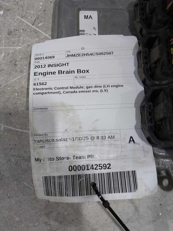 Used Engine Control Module (ECM) fits: 2012 Honda Insight Electronic Control Mod