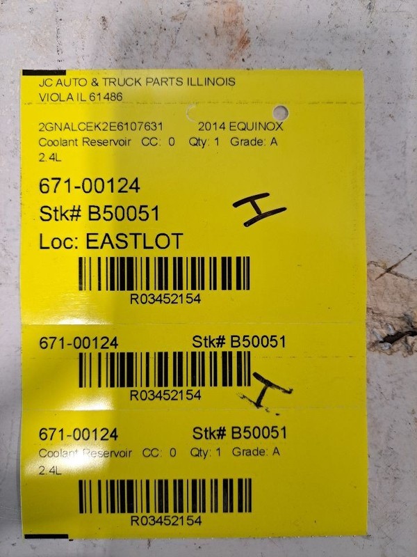 Coolant Reservoir Fits 10-17 EQUINOX 3452154