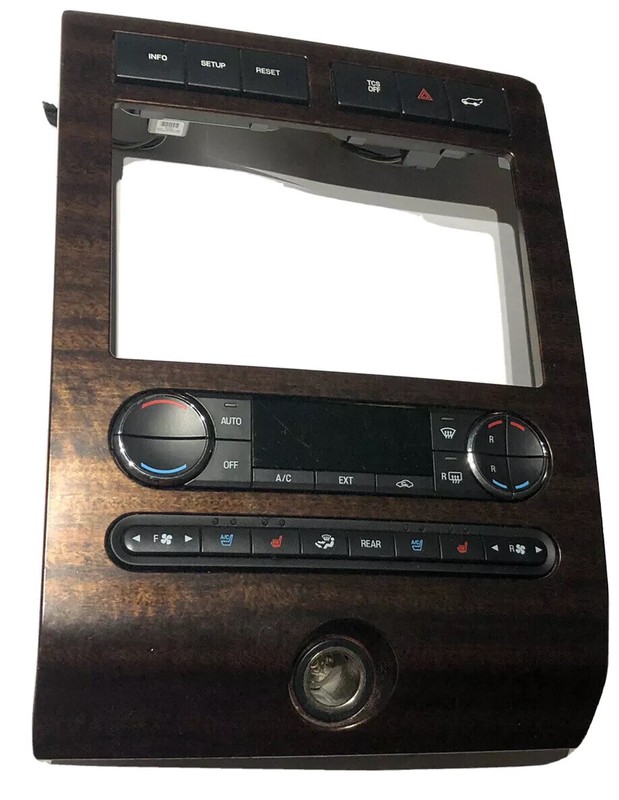 2007-2013 2012 Ford Expedition WOOD GRAIN DASH RADIO CLIMATE CONTROL TRIM BEZEL