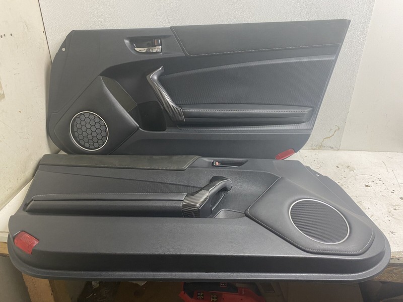 2017-2020 Toyota 86 Left & Right Door Panel Pair Card Set Black Carbon Fiber Oem