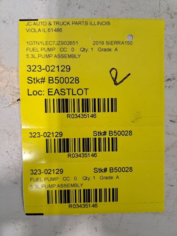 Fuel Pump Assembly Tank Mounted Fits 14-18 SIERRA 1500 PICKUP 3435146