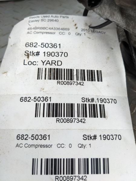 AC Compressor Fits 10-12 LEGACY 897342