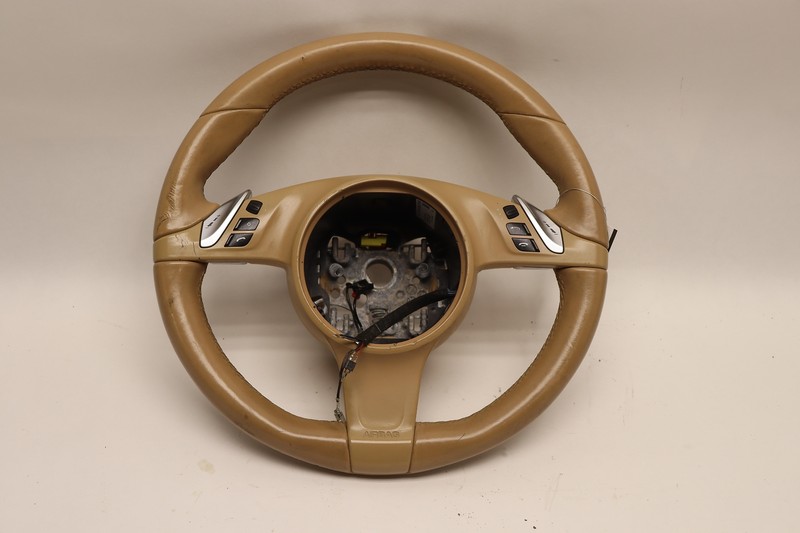 2012-2016 PORSCHE PANAMERA STEERING WHEEL LEATHER TAN BEIGE OEM