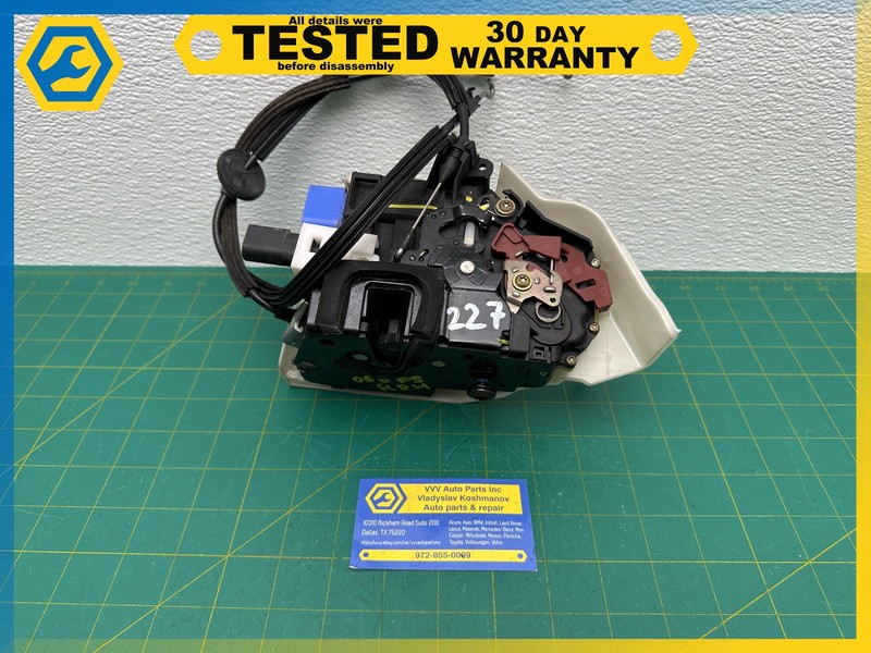 06-12 BENTLEY Flying Spur REAR RIGHT DOOR LOCK LATCH ACTUATOR W/ CABLE OEM