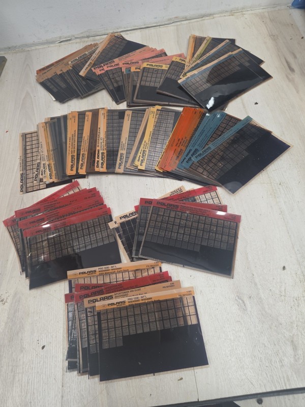 Huge Lot Polaris Microfiche Cards Snowmobile Atv Watercraft 4 Wheeler
