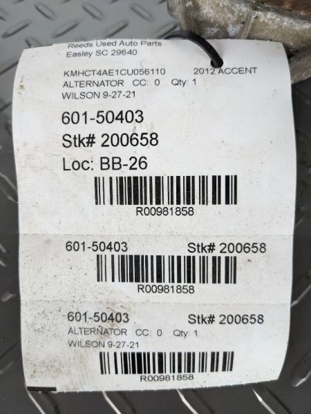 Alternator Naturally Aspirated Fits 12-17 VELOSTER 981858