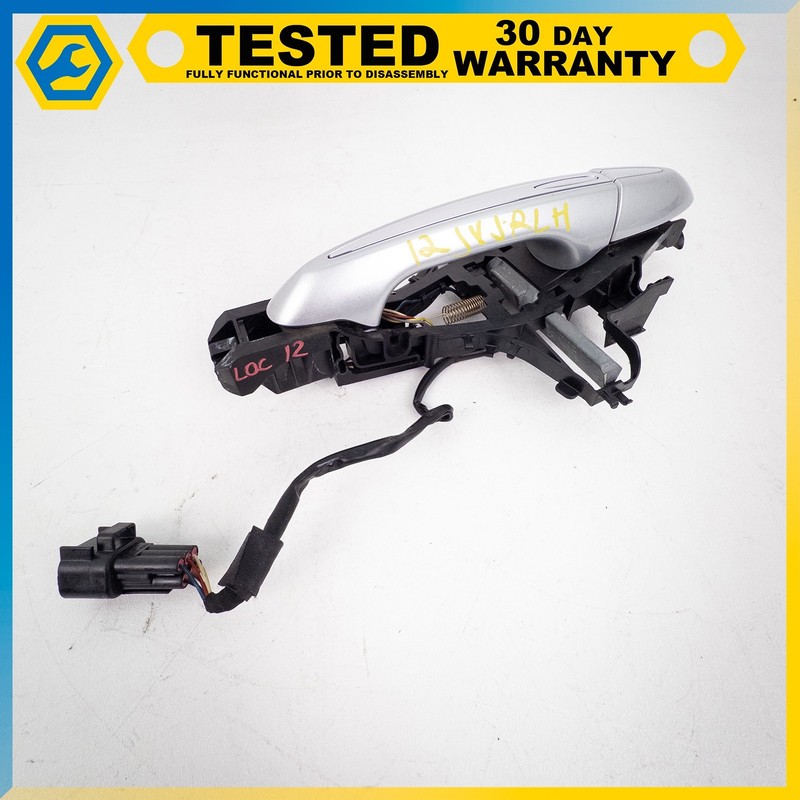 10-19 JAGUAR XJ REAR LEFT SIDE OUTER DOOR HANDLE W/KEYLESS GO SILVER OEM