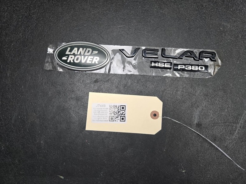 Trunk Liftgate Emblem Logo + VELAR HSE P380 2018 Range Rover Velar 2019 - 2022