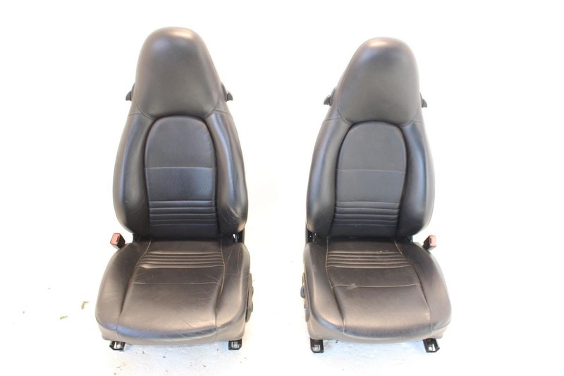 2000 Porsche 911 Carrera 4 Driver and Passenger Front Cloth and Leather Seats