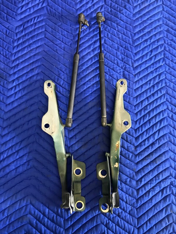 1997-2003 F150 Hood Hinges Pair Set LH & RH Color Green OEM