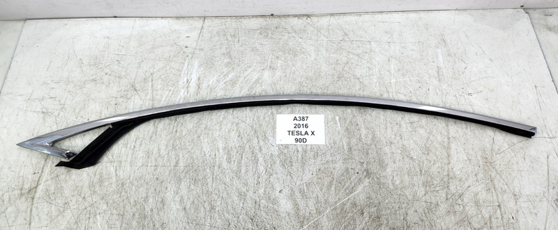 ✅16-20 OEM Tesla Model X Left Driver Side Door Upper Molding Trim Chrome W/ Seal