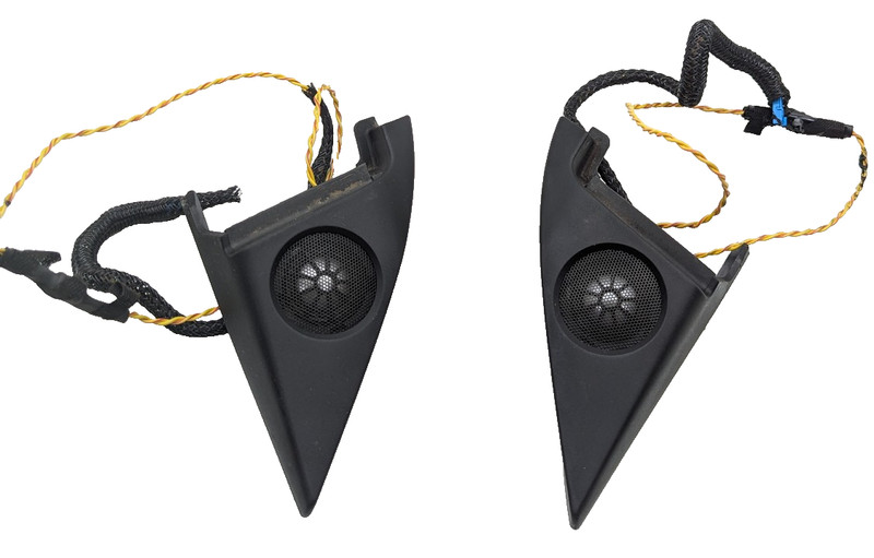 04-10 BMW E64 650i M6 Side Door Corner Tweeter Speaker Black PAIR