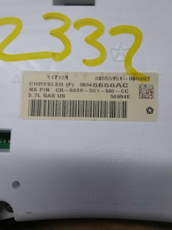 2012 Jeep Grand Cherokee Speedometer Gauge OEM Red 5.7L 163K Miles