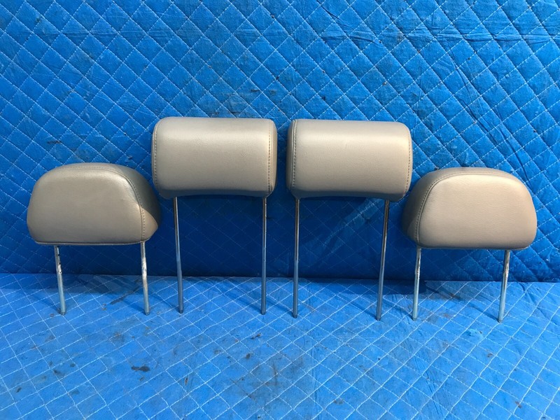 03-06 FORD EXPEDITION FRONT REAR HEAD REST HEADREST Set Gray LEATHER