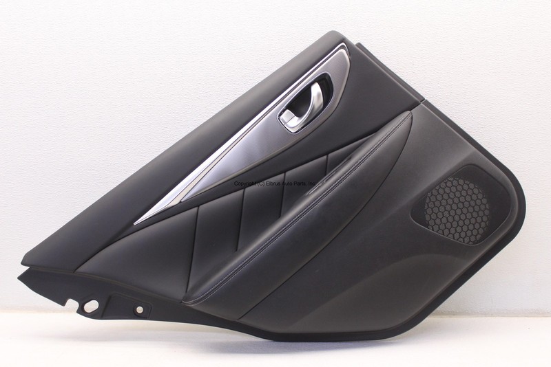 2014-2023 INFINITI Q50 LEFT DRIVER REAR DOOR TRIM PANEL BLACK W/O AMBIENT LIGHT