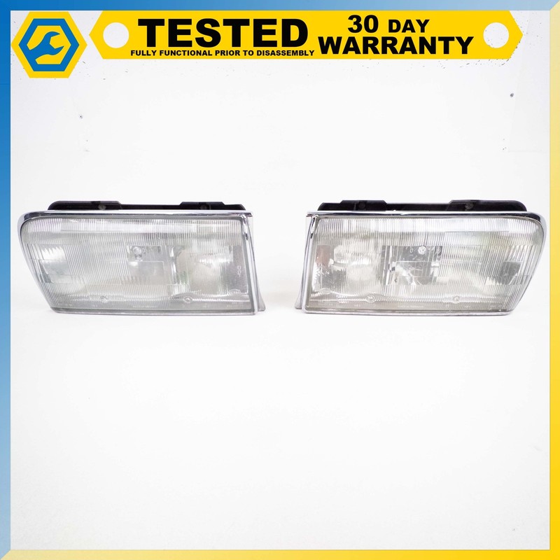 90-94 JAGUAR Vanden Plas XJ12 JX6 FRONT LEFT RIGHT SIDE HEADLIGHT LAMP PAIR OEM