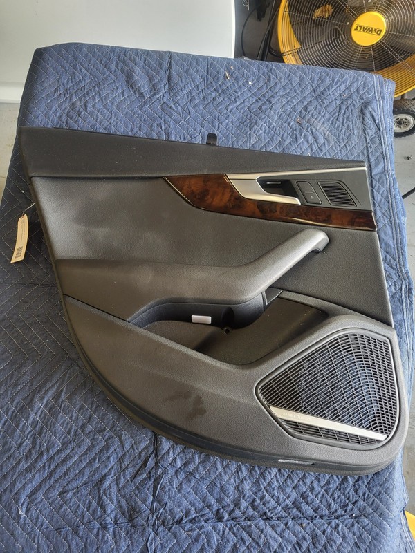 Used Oem Audi Left Driver Rear Door Trim Panel w/ Sunshade for 2017-2019 A4