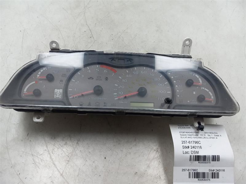01-04 TOYOTA SEQOUIA LIMITED 4.7L 4WD AT SPEEDOMETER INSTRUMENT CLUSTER