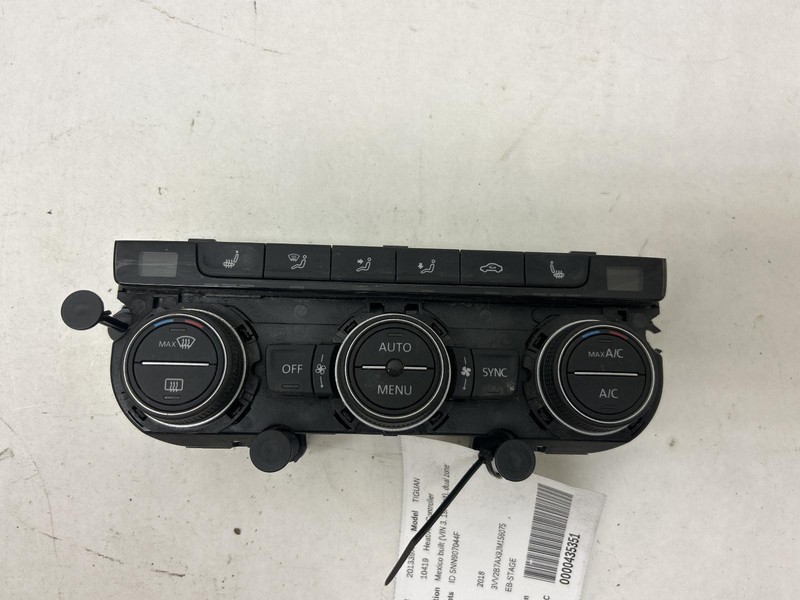 2018 VOLKSWAGEN TIGUAN Heat AC Controller VIN 3 1st digit dual zone OEM 18