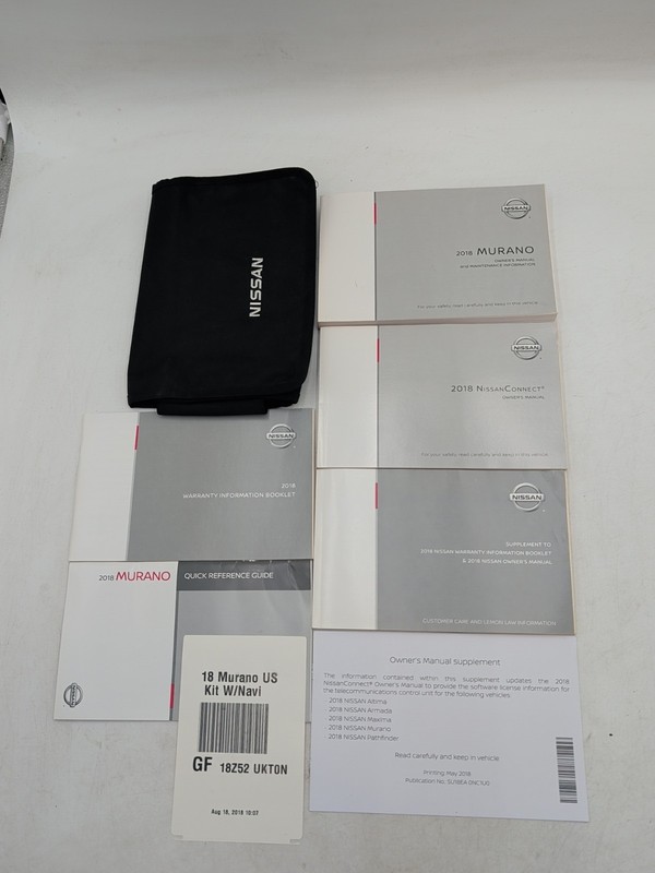 2018 Nissan Murano Owners Manual With Case Navigation Free Shipping Original Set