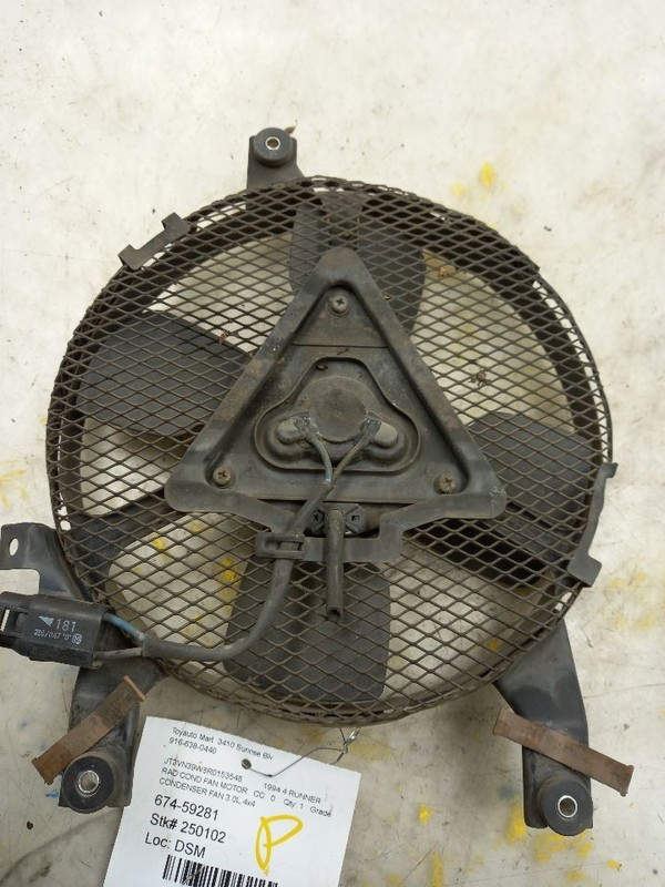 90 91 92 93 94 95 TOYOTA 4 RUNNER 3.0L RADIATOR FAN MOTOR ASSEMBLY