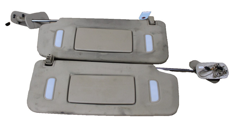 07-13 Escalade Silverado 1500 Interior Sun Visors Left Right Pair Set Beige OEM