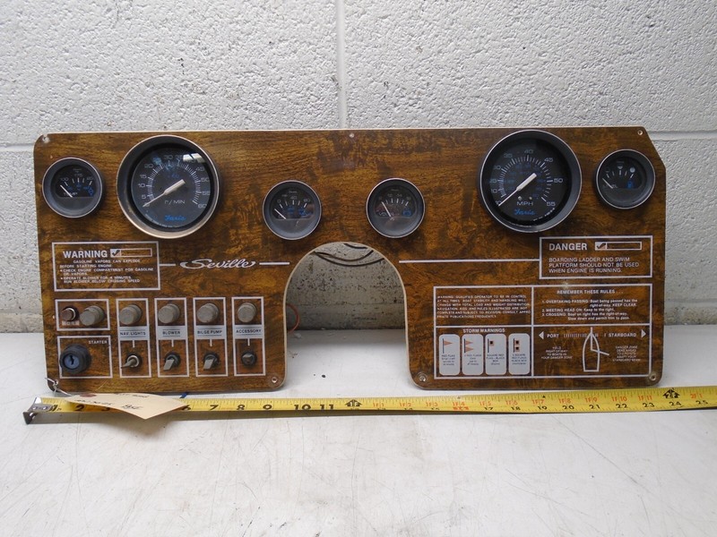 O1 Seville Marine Gauge Cluster Dash Panel Fuel Volt MPH RPM Temp Oil & More