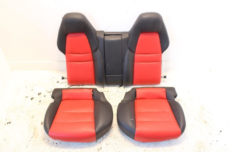 10-13 Porsche Panamera Complete Set of Red and Black Leather Second Row Seats