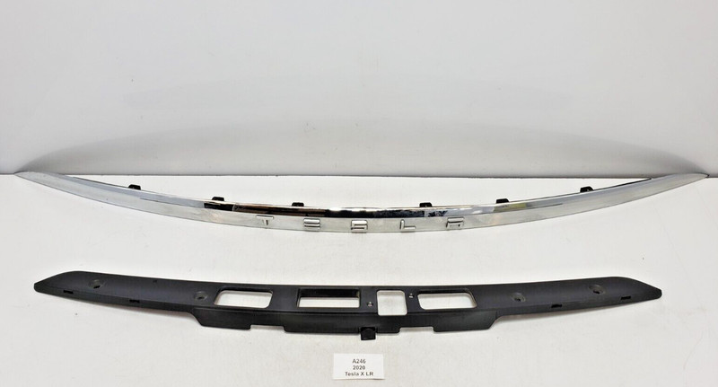 ✅ 16-20 OEM Tesla Model X Rear Trunk Lid Lift Gate Applique Chrome Molding Trim