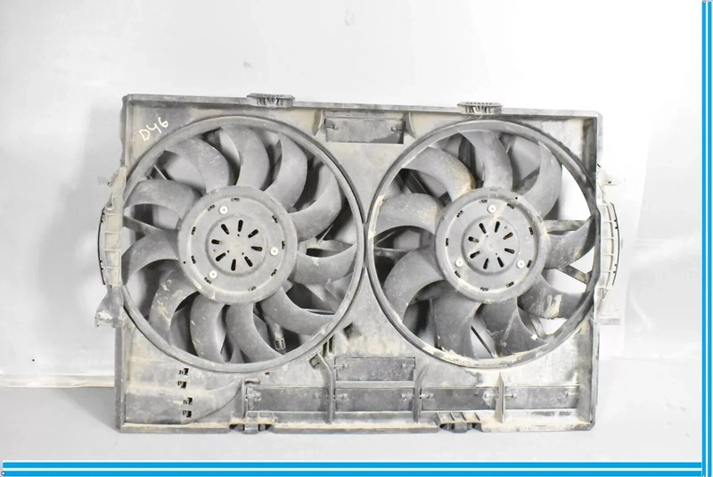11-18 Audi A8 S7 Dual Radiator Motor Cooling Fan Shroud Assembly 4H0121207C OEM