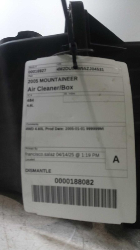 2005 Mercury Mountaineer Air Cleaner Assembly OEM Used 246K Miles