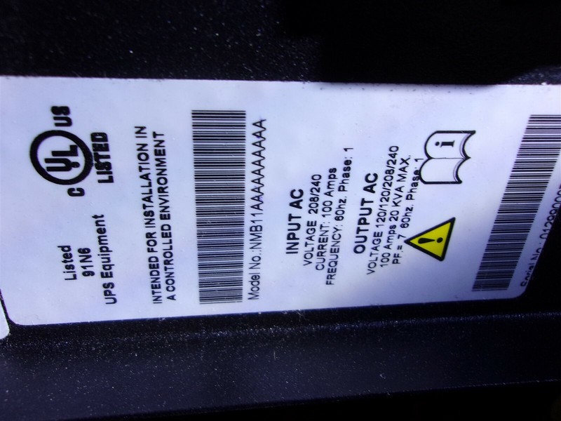 Liebert Transfer Switch NMB11AAAAAAAAAA 208/220 100A I240 Outlet