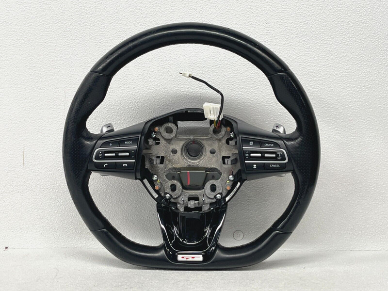 ⭐2018-2023 KIA STINGER FRONT DRIVER STEERING BLACK LEATHER WHEEL OEM LOT2464