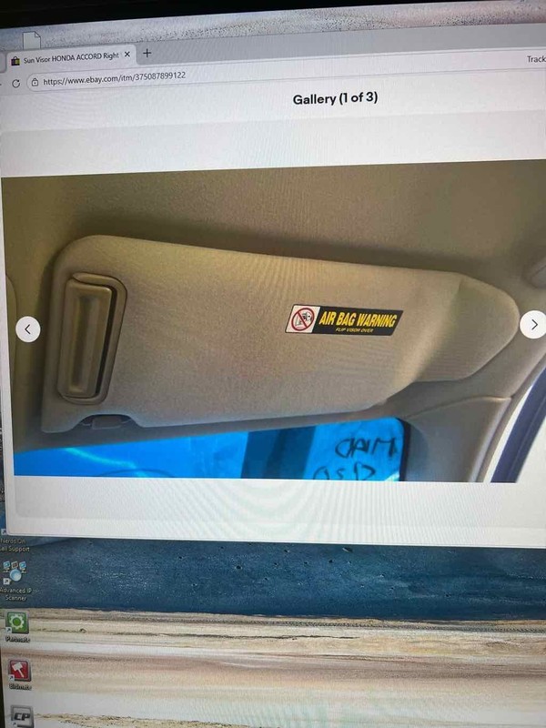 Sun Visor HONDA ACCORD Right 98 99 00 01 02