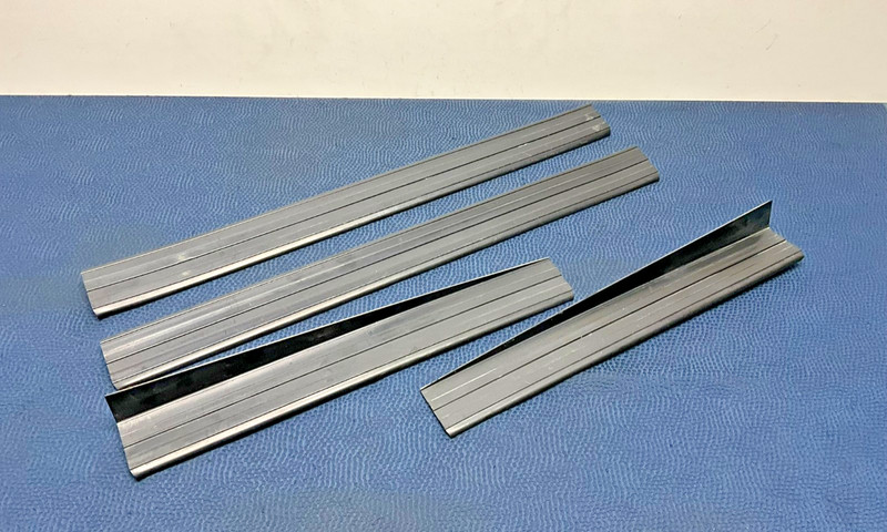 85–91 BMW E30 Sedan Door Sill Scuff Plate Strip Molding Interior Black Set OEM
